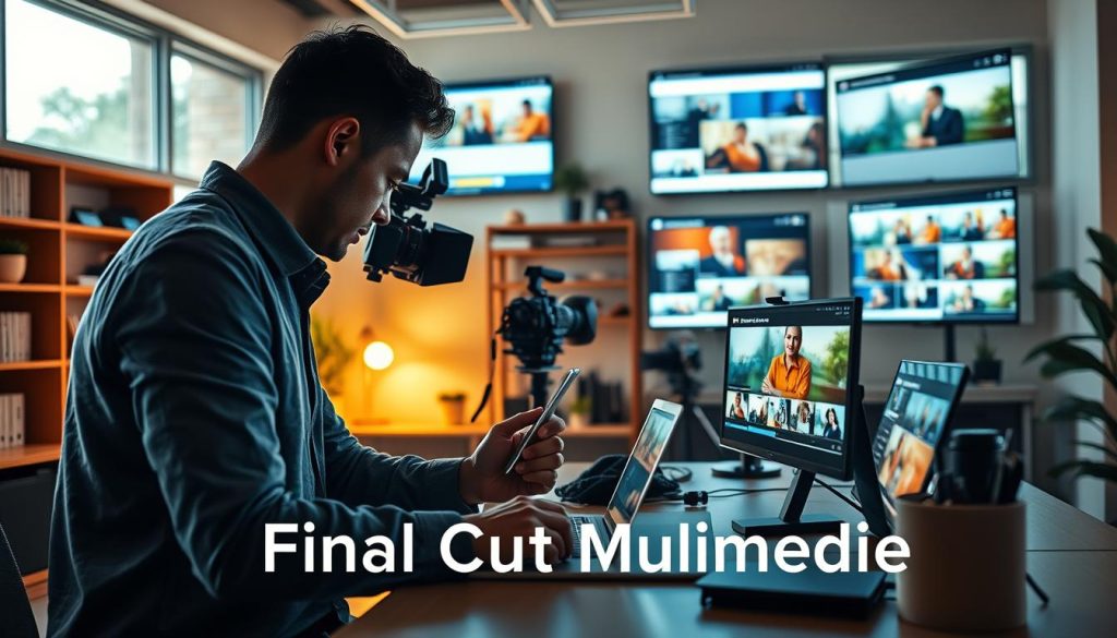 fresh video content for social media monthly|A vertical video frame featuring a dynamic and engaging set of multimedia elements. In the foreground